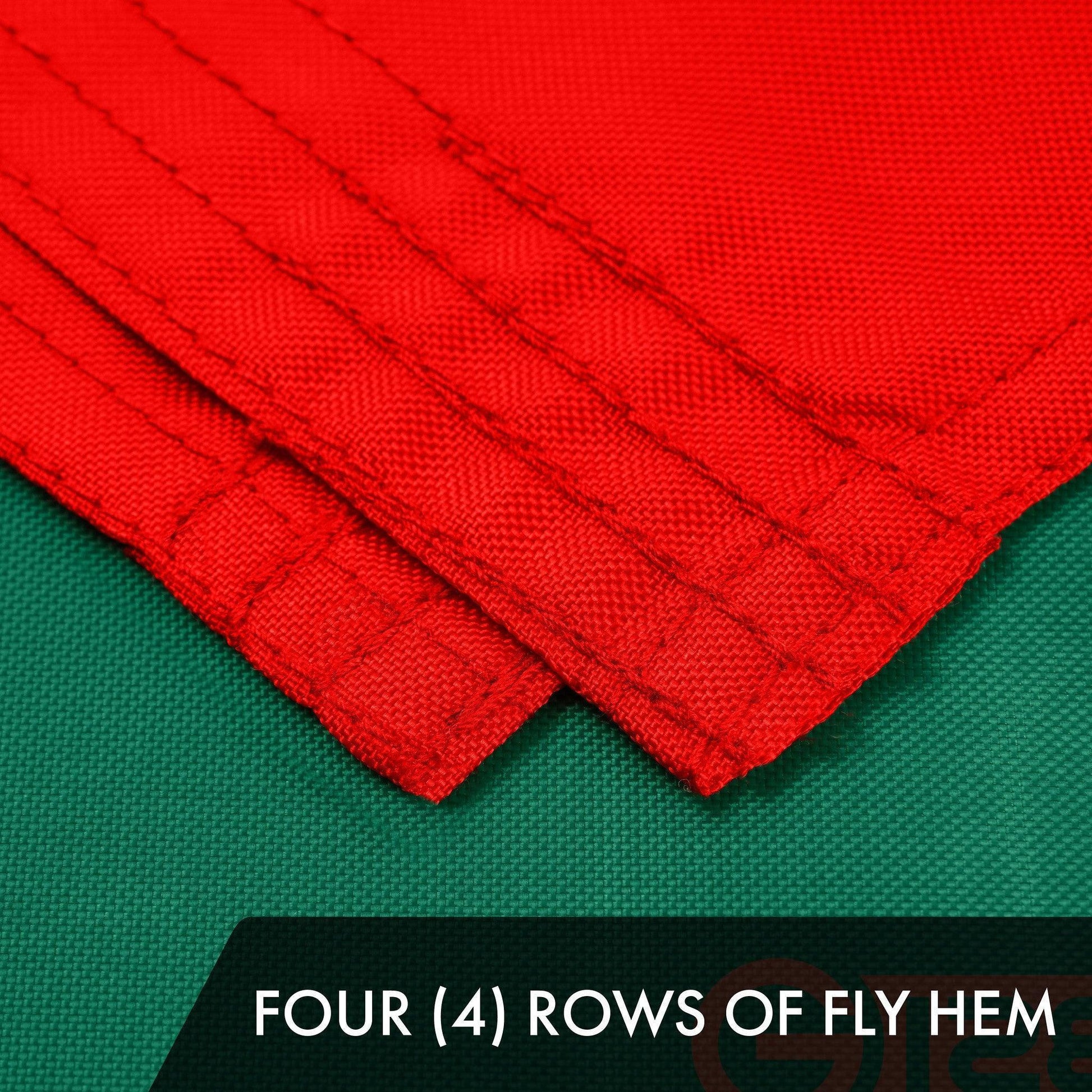 G128 Combo Pack: American USA Flag 2.5X4 Ft & Mexico Mexican Flag 2.5X4 Ft Both Toughweave Series Embroidered 300D Polyester, Embroidered Design, Indoor/Outdoor, Brass Grommets